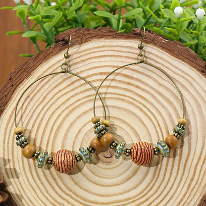 1- Beaded Hoop Earrings - Boho Earrings for Women