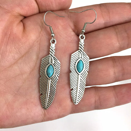 1-Azure Leaves – Handmade Turquoise Drop Earrings