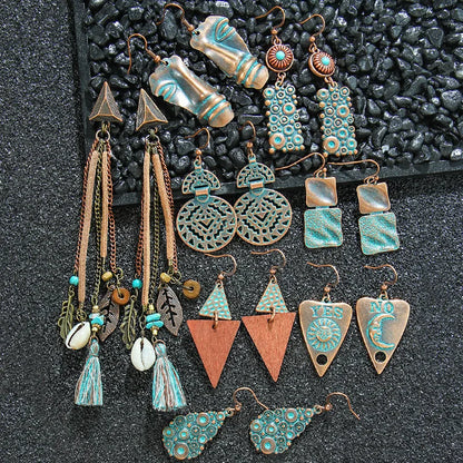 1- Tribal Face Earrings - Oxidised Metal Earrings for Women