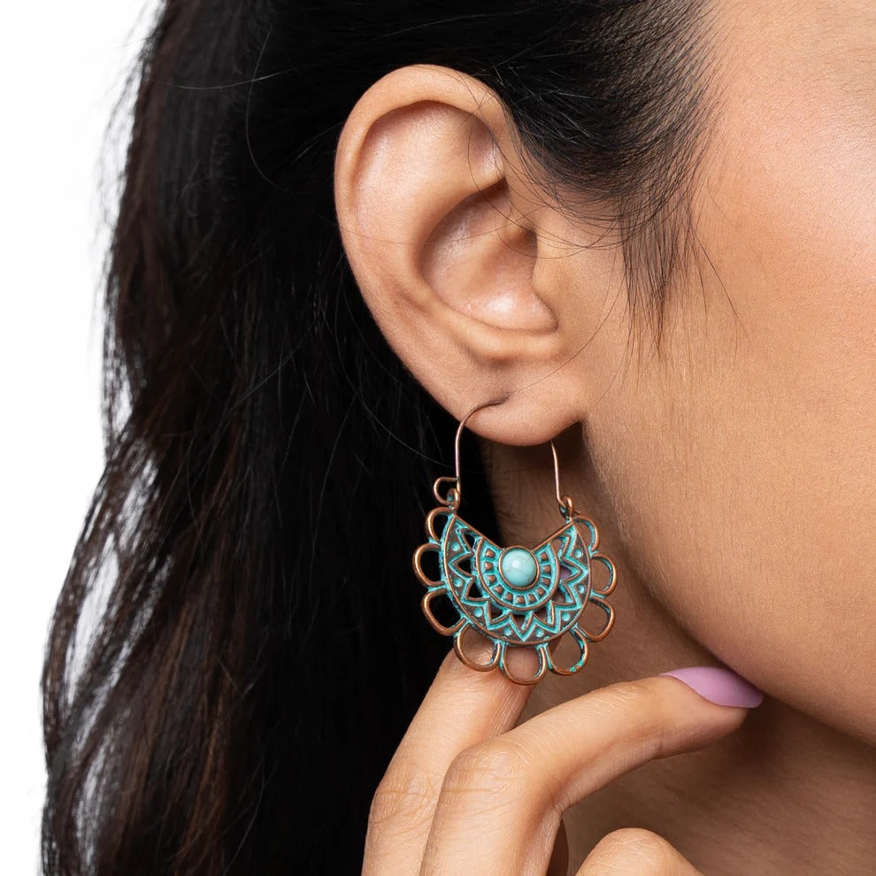 Luxury - Vintage Turquoise Charm Earrings