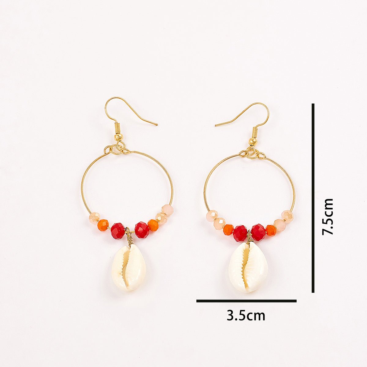 Image of an earring - Beaded Hoop Shell Earrings by Zuzus Trove