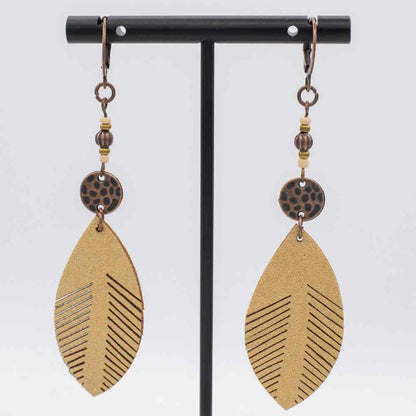 Image of an earring - Boho Leaf Earrings by Zuzus Trove