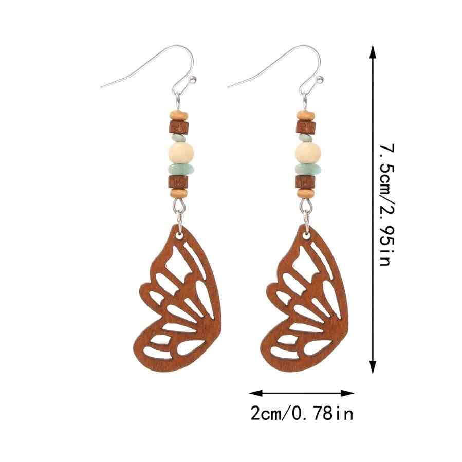 Image of an earring - Butterfly Earrings - Boho Wood Earrings - Style 2 by Zuzus Trove