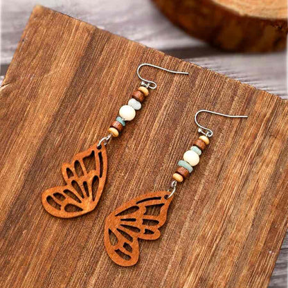 Image of an earring - Butterfly Earrings - Boho Wood Earrings - Style 2 by Zuzus Trove