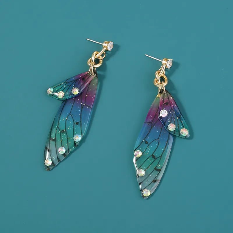 Image of an earring - Butterfly Earrings - Premium Acrylic Butterfly - Hypoallergenic - Ocean Blue by Zuzus Trove