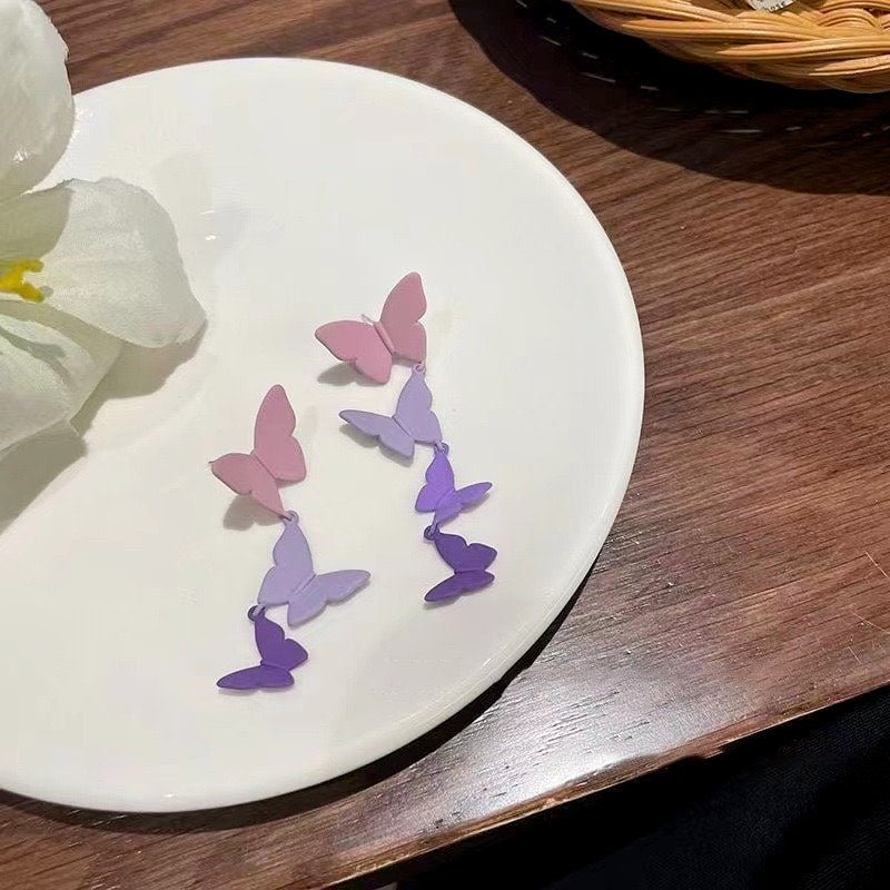 Image of an earring - Butterfly Earrings - Premium Danglers Earrings - Hypoallergenic Alloy by Zuzus Trove