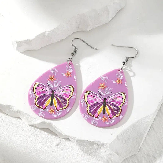 Image of an earring - Kids Earrings - Butterfly earrings - Pink Fun Butterflies! by Zuzus Trove