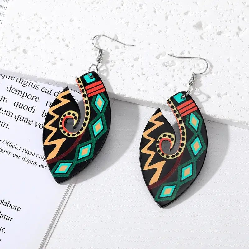 Image of an earring - Light weight Painting - Tribal Design earrings by Zuzus Trove