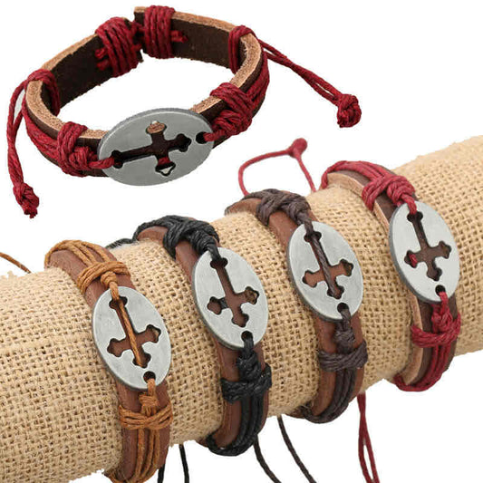 Image of an earring - Men's Bracelets - Cross - Leather Bracelets for Men by Zuzus Trove