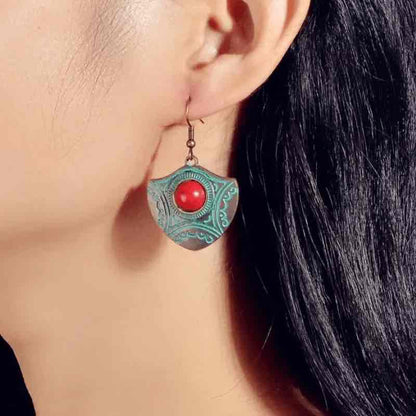 Image of an earring - Oxidised Silver Stone Earrings by Zuzus Trove