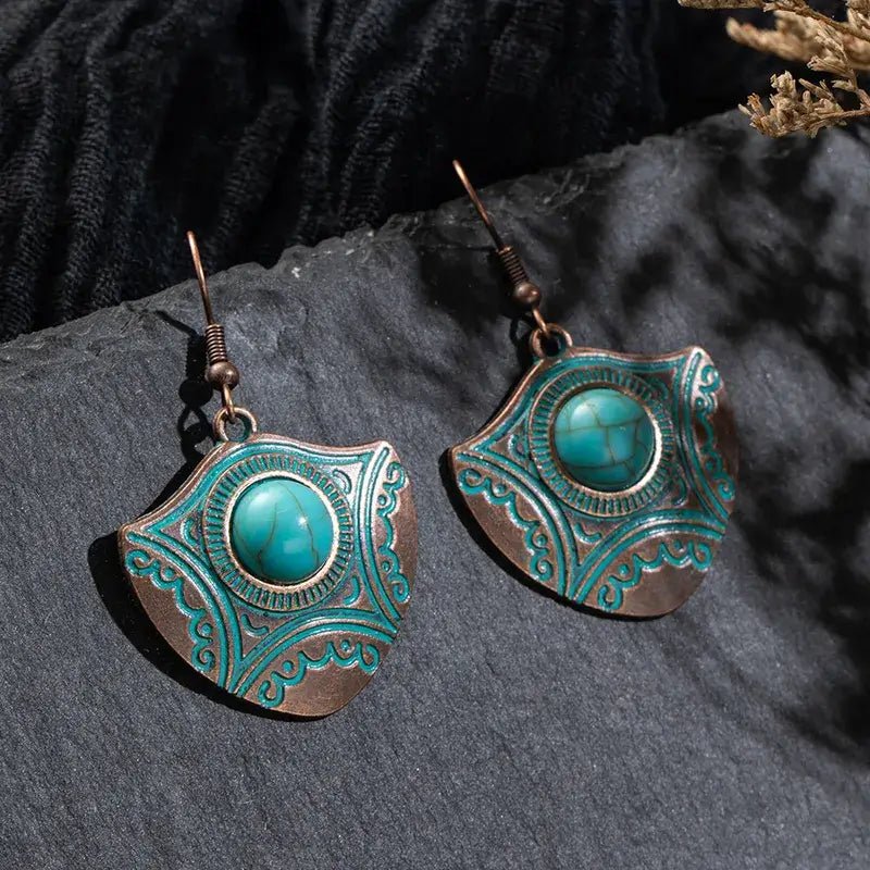 Image of an earring - Oxidised Silver Stone Earrings by Zuzus Trove