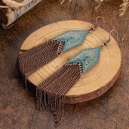 Image of an earring - Premium Boho - Chain Dangle Earrings by Zuzus Trove