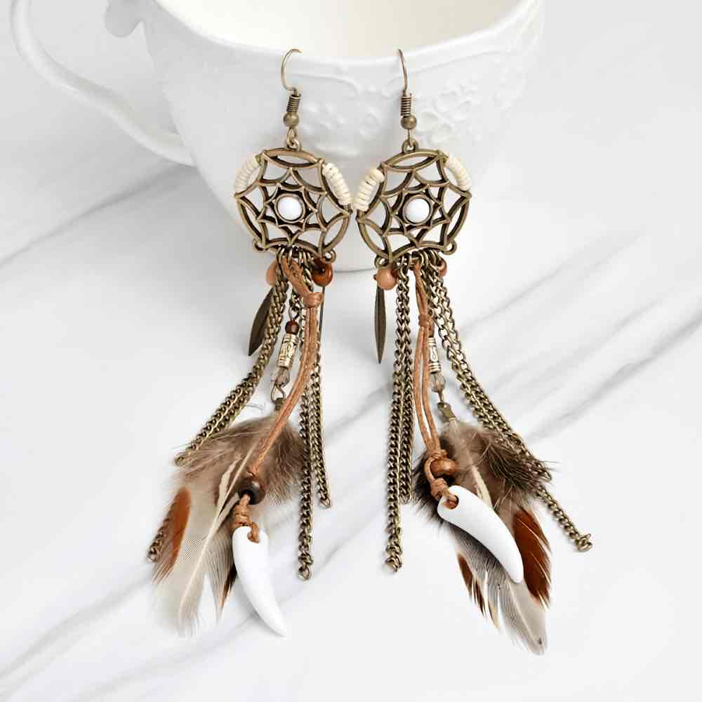 Image of an earring - Premium | Boho Feathers by Zuzus Trove