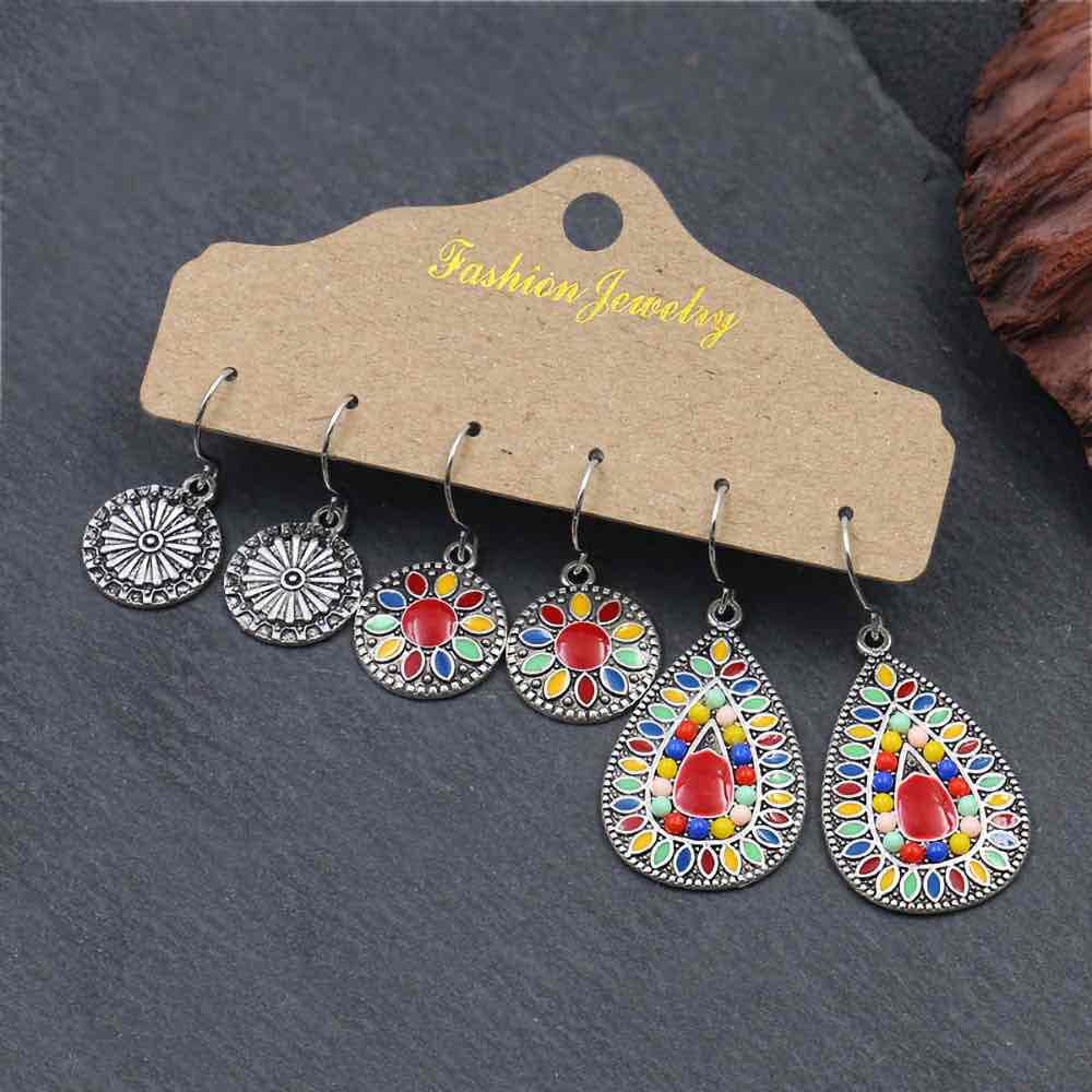 Image of an earring - Premium - Ruby Red Earrings Combo - 3 piece Set by Zuzus Trove