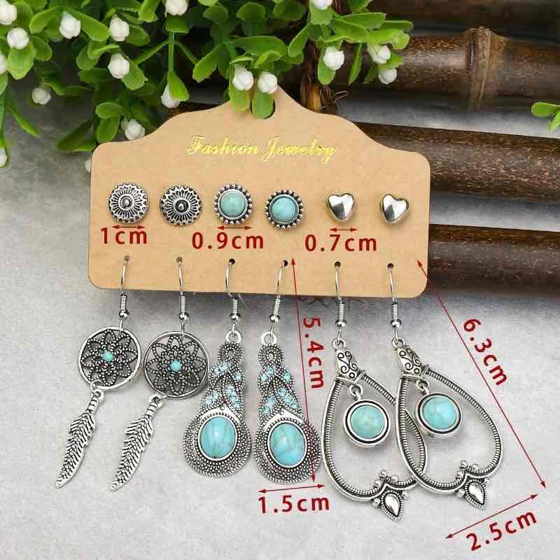 Image of an earring - Premium - Turquoise Earrings Combo Style 1 by Zuzus Trove