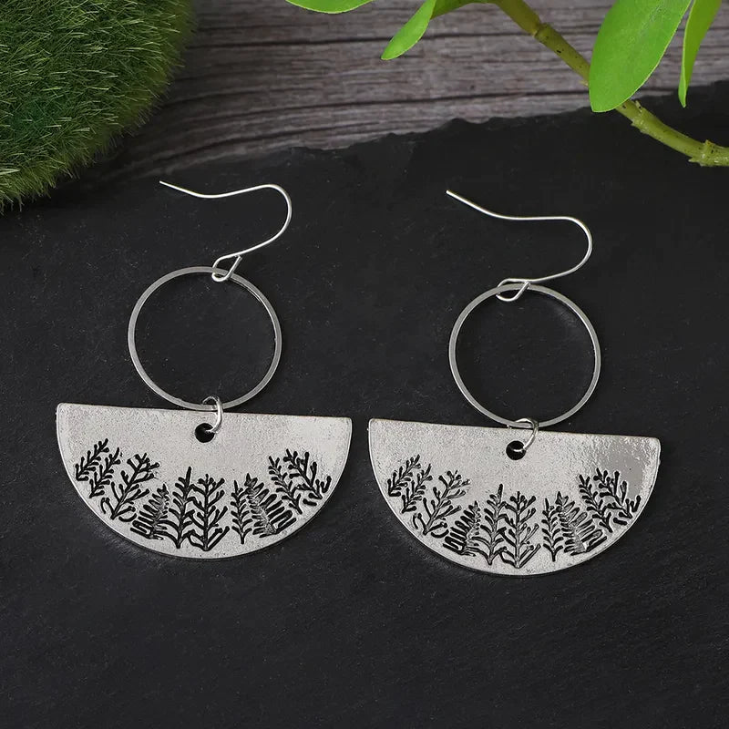 Image of an earring - Silver Forest Landscape Earrings by Zuzus Trove