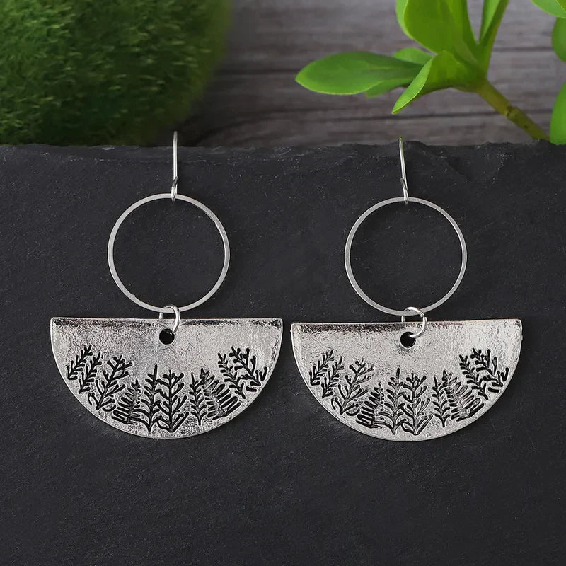 Image of an earring - Silver Forest Landscape Earrings by Zuzus Trove