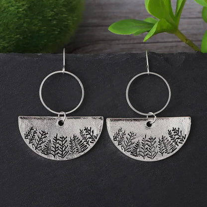 Image of an earring - Silver Forest Landscape Earrings by Zuzus Trove