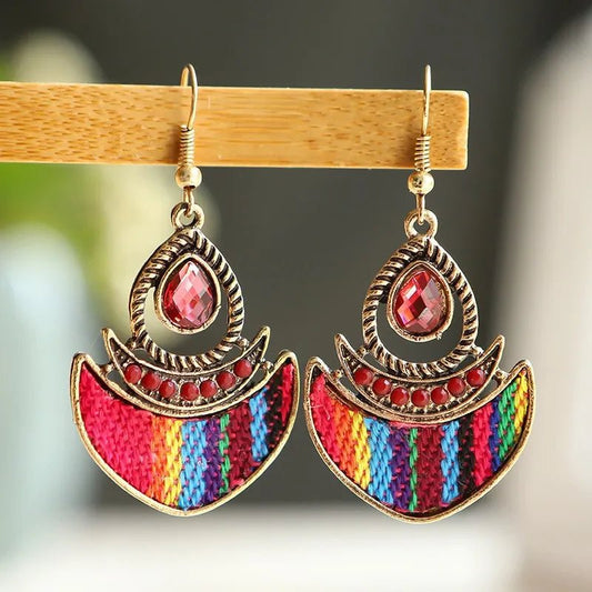 Image of an earring - Stone Earrings - Fancy Thread - work Earrings by Zuzus Trove
