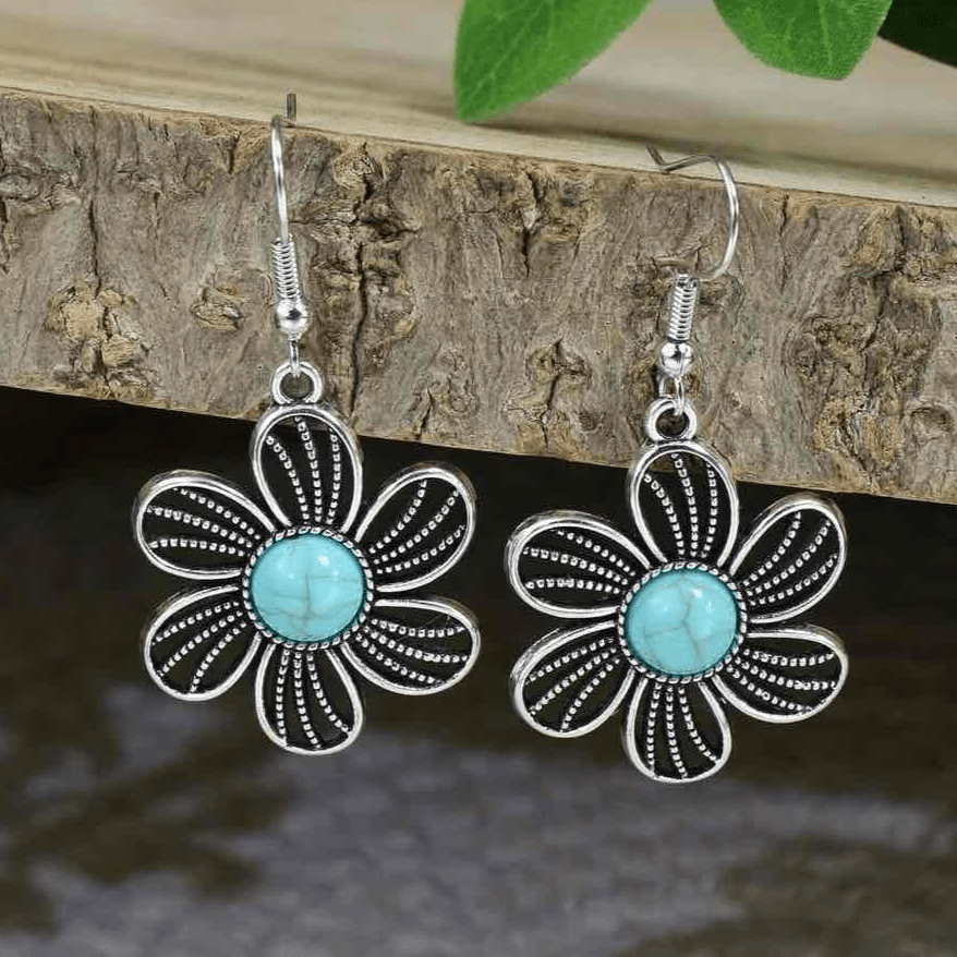 Image of an earring - Turquoise Silver Earrings Combo 1 by Zuzus Trove