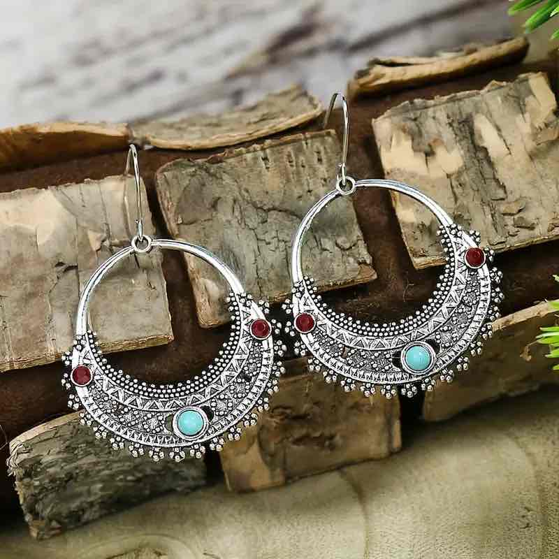 Image of an earring - Turquoise Silver Earrings Combo 1 by Zuzus Trove