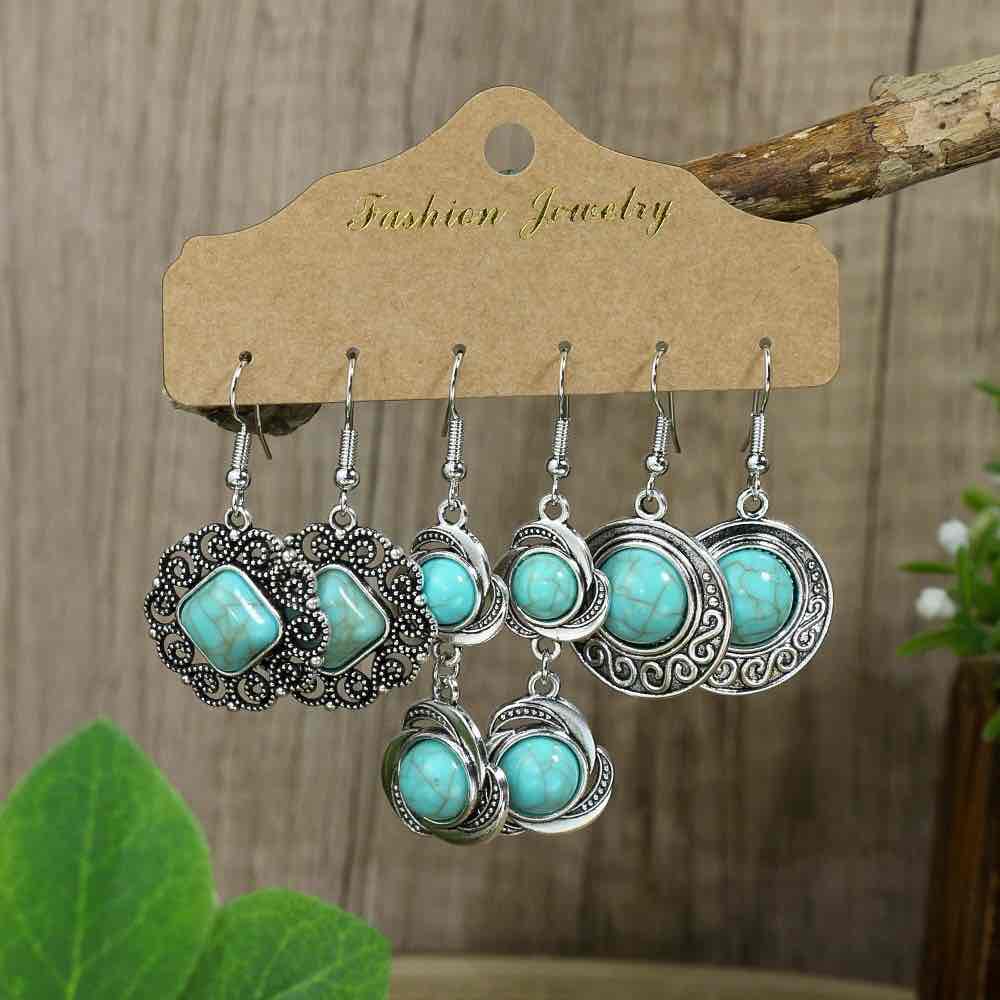 Image of an earring - Turquoise Silver Earrings Combo 2 by Zuzus Trove
