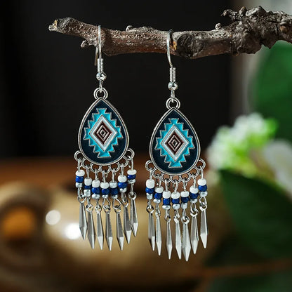 Blue Earrings-Teardrop Earrings-Ethnic Style Earrings