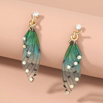 Butterfly Earrings - Premium Acrylic Butterfly - Hypoallergenic - Ocean blue and green